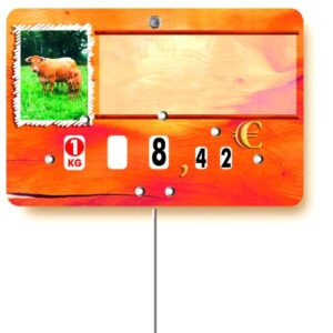 Etiquette : Paprika Viande Bovine ou Veau neutre - 8x12 cm (avec roulettes & pique inox)