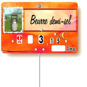 Etiquette : Paprika Fromage à texte - 7x10 cm (avec roulettes & pique inox)