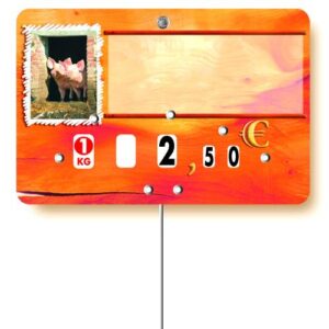 Etiquette : Paprika Porc neutre - 8x12 cm (avec roulettes & pique inox)