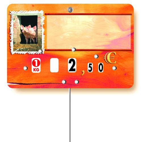 Etiquette : Paprika Porc neutre - 8x12 cm (avec roulettes & pique inox) 1 Etiquette : Paprika Porc neutre - 8x12 cm (avec roulettes & pique inox)