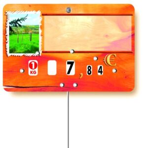 Etiquette : Paprika Prairie neutre - 8x12 cm (avec roulettes & pique inox)