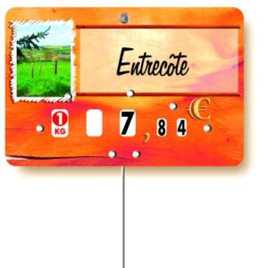 Etiquette : Paprika Prairie à texte - 8x12 cm (avec roulettes & pique inox)