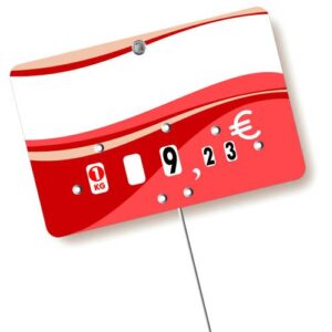 Etiquette : Evasion Charcuterie Traiteur neutre - 7x10 cm (avec roulettes & pique inox)