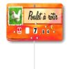 Etiquette : Paprika Volaille à texte - 8x12 cm (avec roulettes & pique inox)