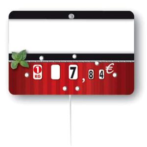 Etiquette : Carmina neutre - 7x10 cm (avec roulettes & pique inox)