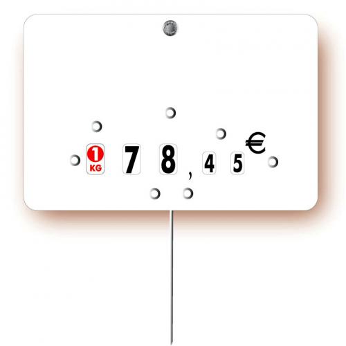 Etiquette : Blanche neutre - 8x12 cm (avec roulettes & pique inox) 1 Etiquette : Blanche neutre - 8x12 cm (avec roulettes & pique inox)