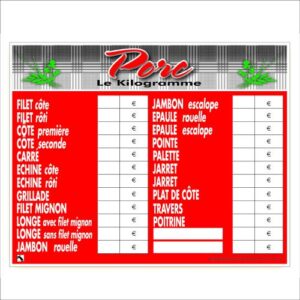 Panneau prix : Tendance rouge porc - 50x40 cm