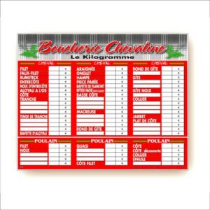 Panneau prix : Tendance rouge boucherie chevaline - 50x40 cm