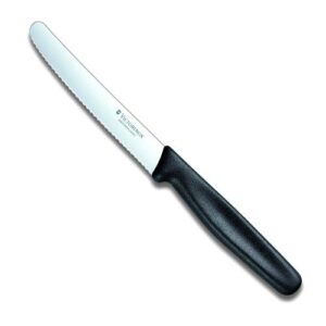 Couteau Steak & Tomate bout rond manche Noir (Victorinox)