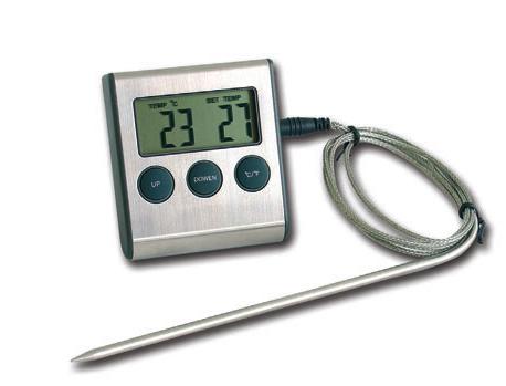 Thermomètre sonde avec minuteur - 25 / + 250° C - gaine Inox 1 Thermomètre sonde avec minuteur - 25 / + 250° C - gaine Inox