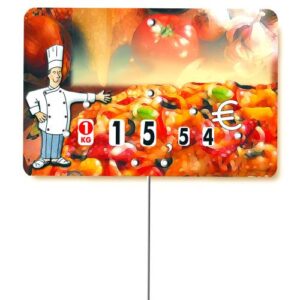Etiquette : Stop Chef neutre - 7x10 cm (avec roulettes & pique inox)