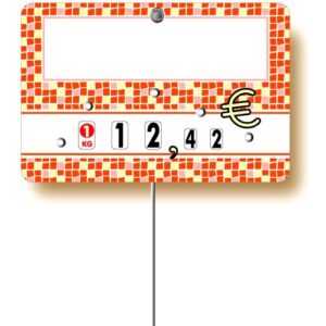 Etiquette : Mozaïc neutre - 7x10 cm (avec roulettes & pique inox)