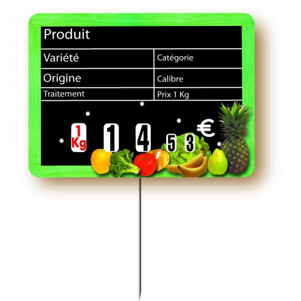 Etiquette : Cueillette neutre - 10x15 cm (avec roulettes & pique inox) 1 Etiquette : Cueillette neutre - 10x15 cm (avec roulettes & pique inox)