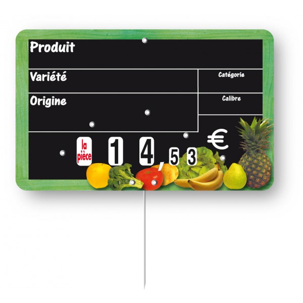 Etiquette : Cueillette neutre - 15x24 cm (avec roulettes & pique inox) 1 Etiquette : Cueillette neutre - 15x24 cm (avec roulettes & pique inox)