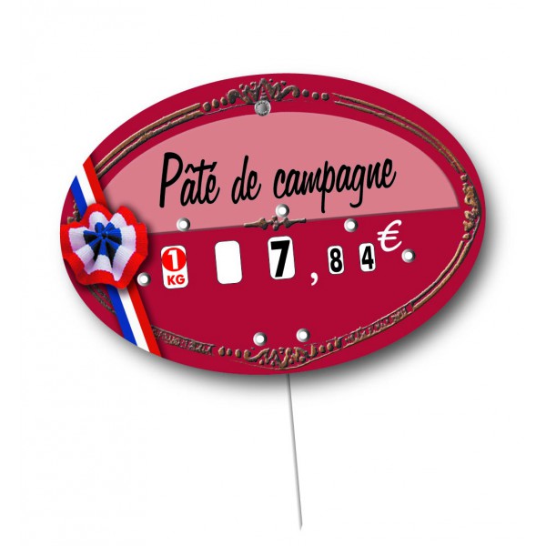 Etiquette : Comice à texte - 10x13 cm (avec roulettes & pique inox) 1 Etiquette : Comice à texte - 10x13 cm (avec roulettes & pique inox)