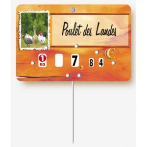 Etiquette : Paprika Basse Cour à texte - 8x12 cm (avec roulettes & pique inox)