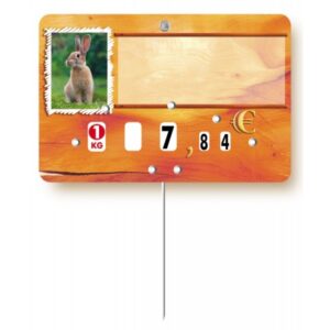Etiquette : Paprika Lapin neutre - 8x12 cm (avec roulettes & pique inox)