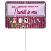 Etiquette : Arabesque fushia à texte - 7x10 cm (avec roulettes & pique inox)