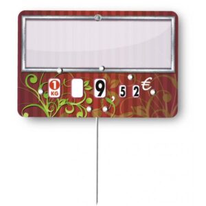 Etiquette : Arabesque bordeaux neutre - 8x12 cm (avec roulettes & pique inox)