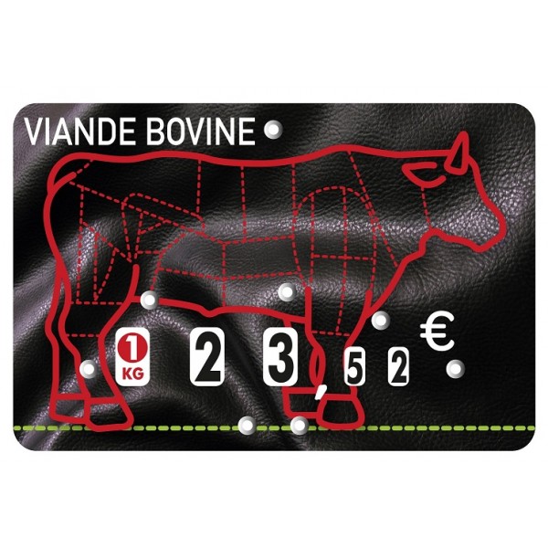 Etiquette : Presto Viande Bovine neutre - 8x12 cm (avec roulettes & pique inox) 1 Etiquette : Presto Viande Bovine neutre - 8x12 cm (avec roulettes & pique inox)