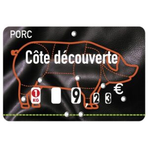 Etiquette : Presto Porc à texte - 8x12 cm (avec roulettes & pique inox)