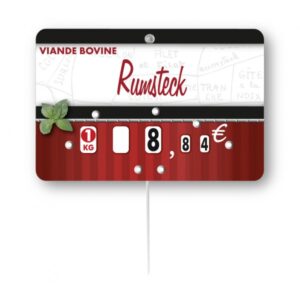 Etiquette : Carmina à texte - 8x12 cm (avec roulettes & pique inox)