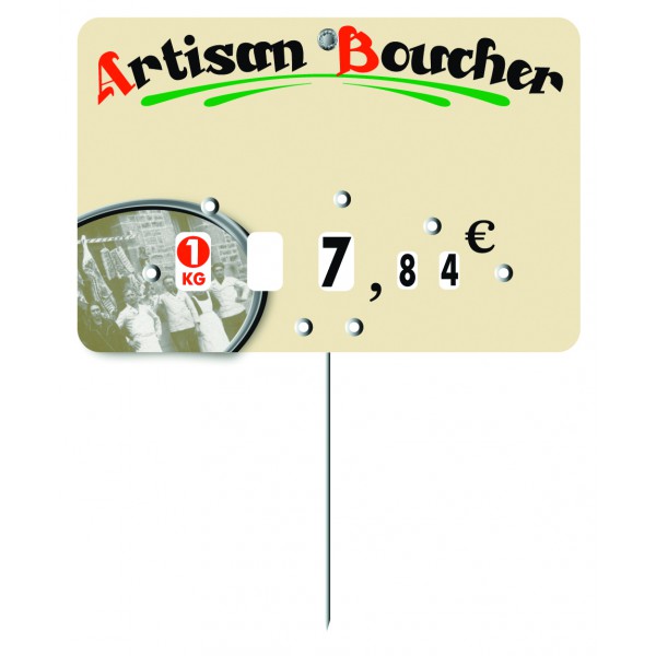 Etiquette : Marius Artisan Boucher neutre - 8x12 cm (avec roulettes & pique inox) 1 Etiquette : Marius Artisan Boucher neutre - 8x12 cm (avec roulettes & pique inox)