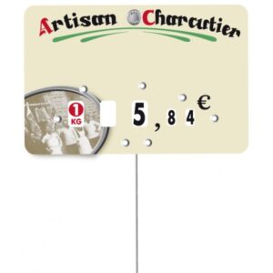 Etiquette : Marius Artisan Charcutier neutre - 7x10 cm (avec roulettes & pique inox)