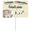 Etiquette : Marius Artisan Charcutier à texte - 7x10 cm (avec roulettes & pique inox)
