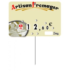 Etiquette : Marius Artisan Fromager neutre - 7x10 cm (avec roulettes & pique inox)