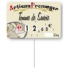 Etiquette : Marius Artisan Fromager à texte - 7x10 cm (avec roulettes & pique inox)