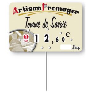 Etiquette : Marius Artisan Fromager à texte - 7x10 cm (avec roulettes & pique inox)