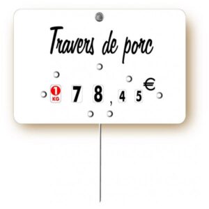 Etiquette : Blanche à texte - 8x12 cm (avec roulettes & pique inox)