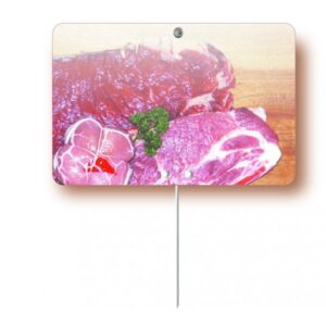 Etiquette : Saveur Boucherie neutre - 8x12 cm (pique inox)