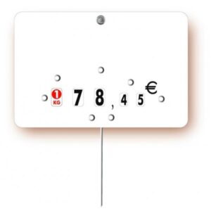 Etiquette : Blanche neutre - 7x10 cm (avec roulettes & pique inox)