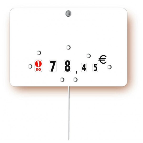 Etiquette : Blanche neutre - 7x10 cm (avec roulettes & pique inox) 1 Etiquette : Blanche neutre - 7x10 cm (avec roulettes & pique inox)