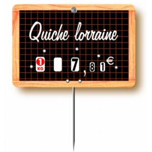 Etiquette : Ecolière à texte - 7x10 cm (avec roulettes & pique inox)