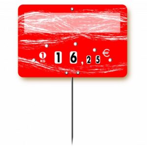 Etiquette : Turbulence rouge neutre - 8x12 cm (avec roulettes & pique inox)