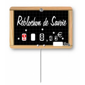 Etiquette : Ecolière Crèmerie à texte - 7x10 cm (avec roulettes & pique inox)