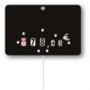 Etiquette : Noire neutre - 7x10 cm (avec roulettes & pique inox)