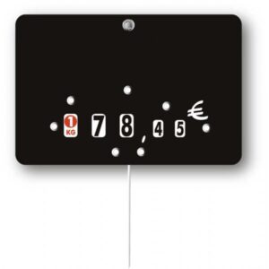 Etiquette : Noire neutre - 8x12 cm (avec roulettes & pique inox)