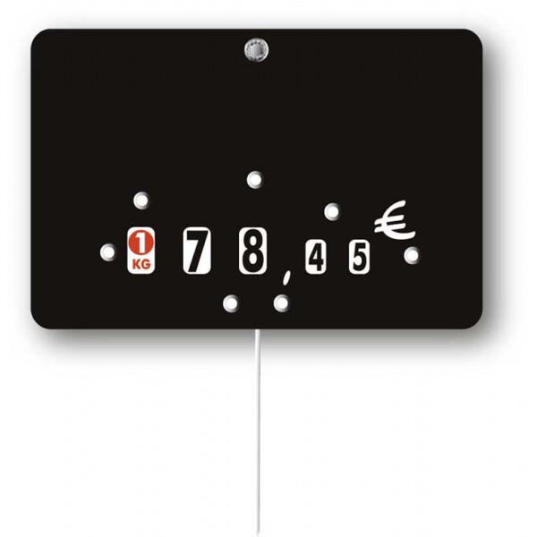 Etiquette : Noire neutre - 8x12 cm (avec roulettes & pique inox) 1 Etiquette : Noire neutre - 8x12 cm (avec roulettes & pique inox)