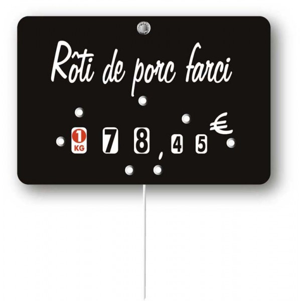 Etiquette : Noire à texte - 7x10 cm (avec roulettes & pique inox) 1 Etiquette : Noire à texte - 7x10 cm (avec roulettes & pique inox)