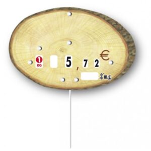 Etiquette : Rondin Crèmerie neutre - 8x12 cm (avec roulettes & pique inox)