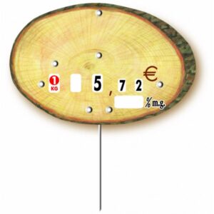 Etiquette : Rondin neutre - 8x12 cm (avec roulettes & pique inox)