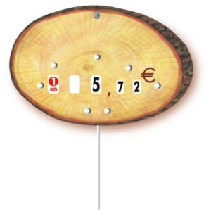 Etiquette : Rondin neutre - 9,5x14,5 cm (avec roulettes & pique inox)