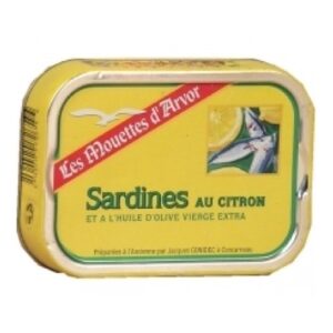 Sardines א l'huile d'olive vierge, citron 1/6 - 115 g (Mouettes d'Arvor)