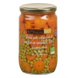 Petits Pois extra-fins et Carottes en rondelle BIO - 72 cl (Jean d'Audignac) Lיgumes cultivיs en France
