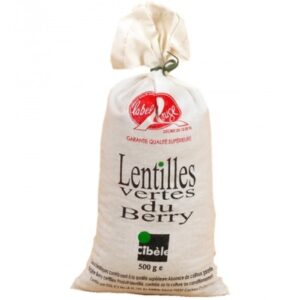 Lentille verte du Berry Label Rouge - Toile 500 g (Cibele)