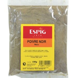Poivre noir moulu - 100 g (Espig)